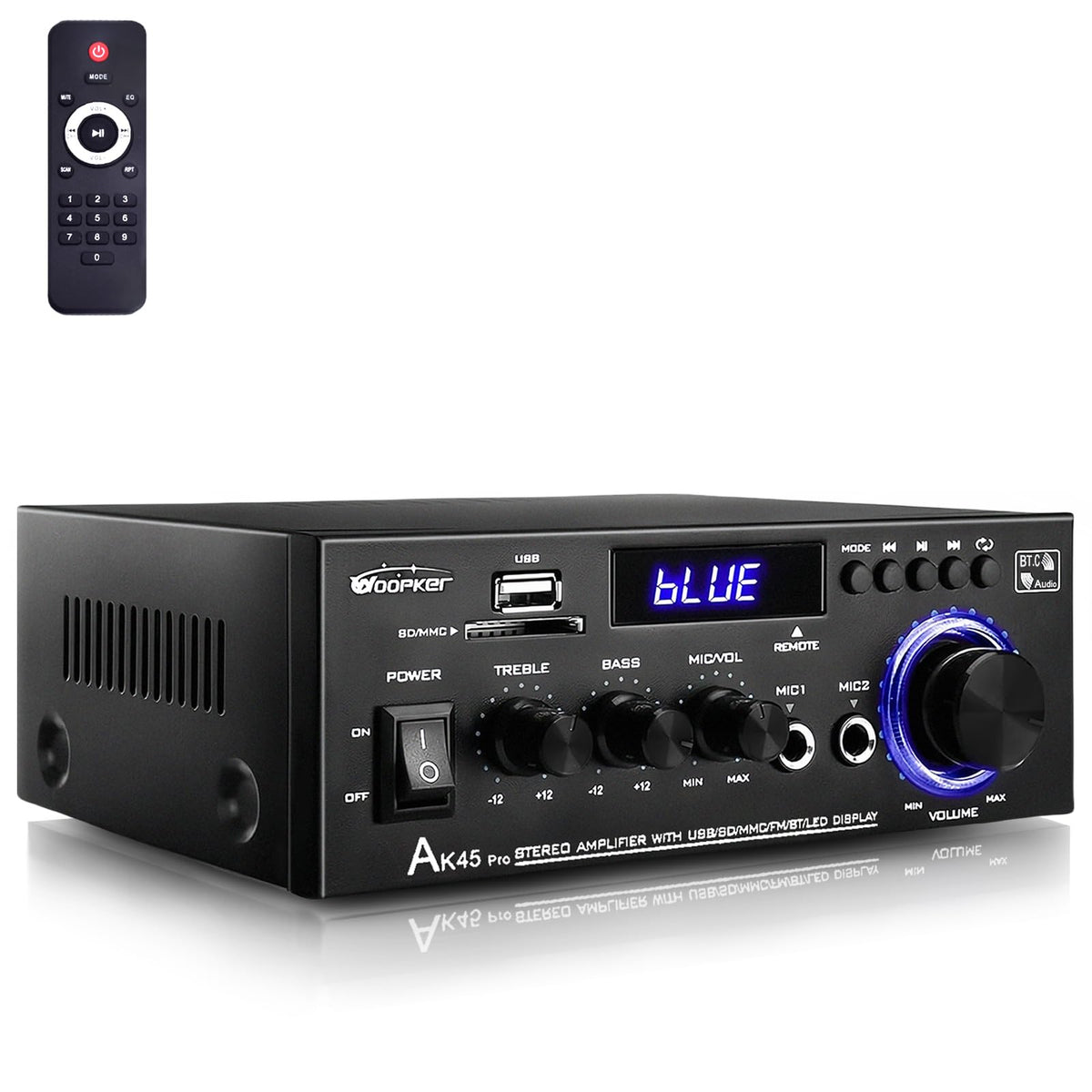 WOOPKER AK45 Pro front panel showing knobs and display for quick control