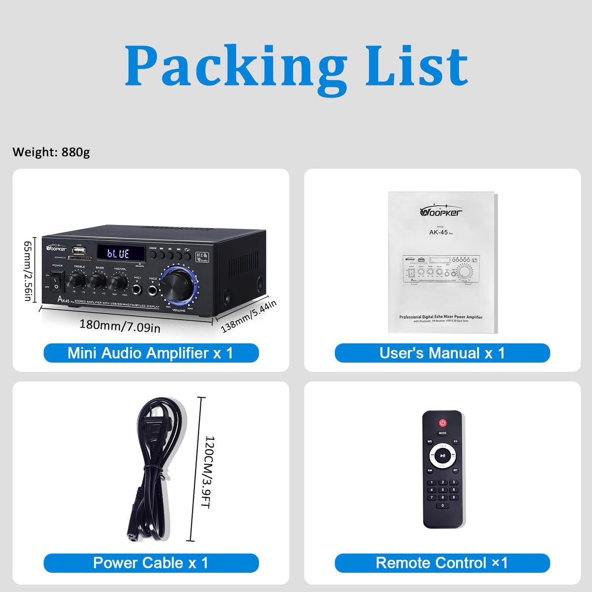 WOOPKER AK45 Pro connected to speakers in a living room for home audio setup