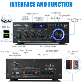 WOOPKER AK45 Pro USB and SD card slots for direct music playback without a computer