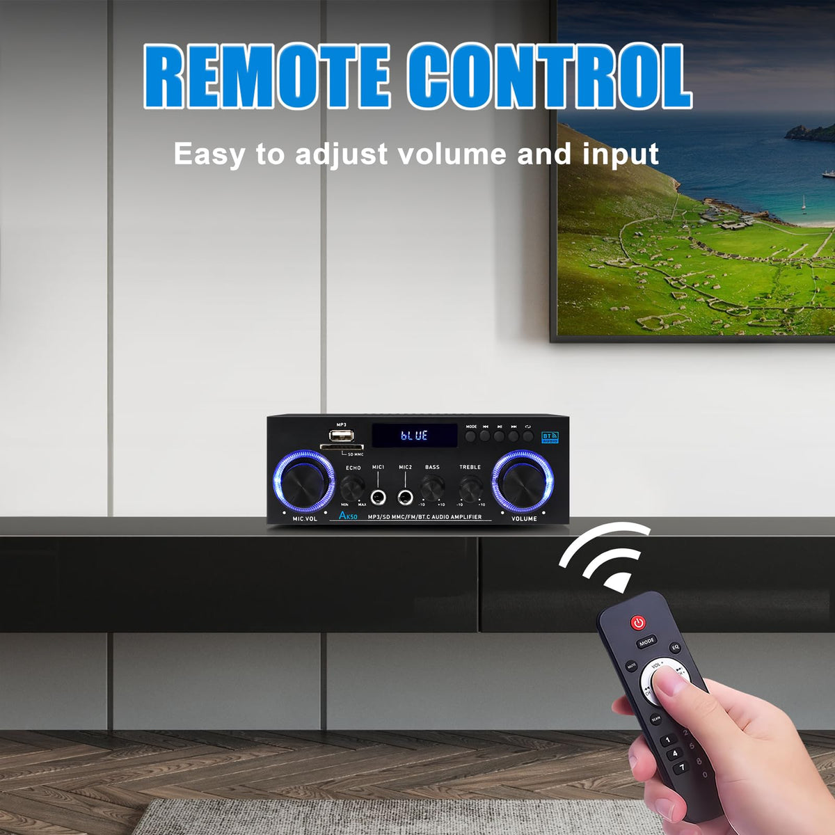 WOOPKER AK50 connected to an active subwoofer for deeper bass extension