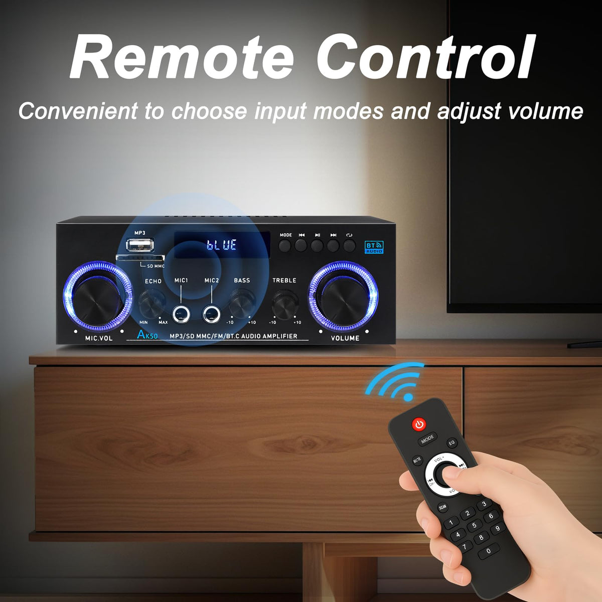 WOOPKER AK50 USB and SD card slots enabling instant MP3 playback