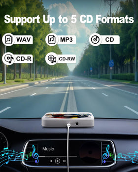 WOOPKER CD player anti-skip reading ensures smooth playback on bumpy roads