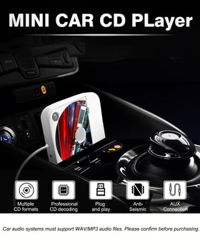 WOOPKER CD player with USB-AUX ports enables quick in-car audio playback