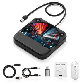 WOOPKER external CD player in car with USB port for easy plug-and-play music