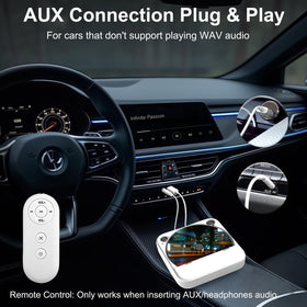 In-dash setup enables easy use during car journeys.