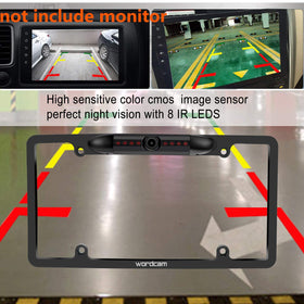 Wordcam frame-mount backup camera secured to plate area