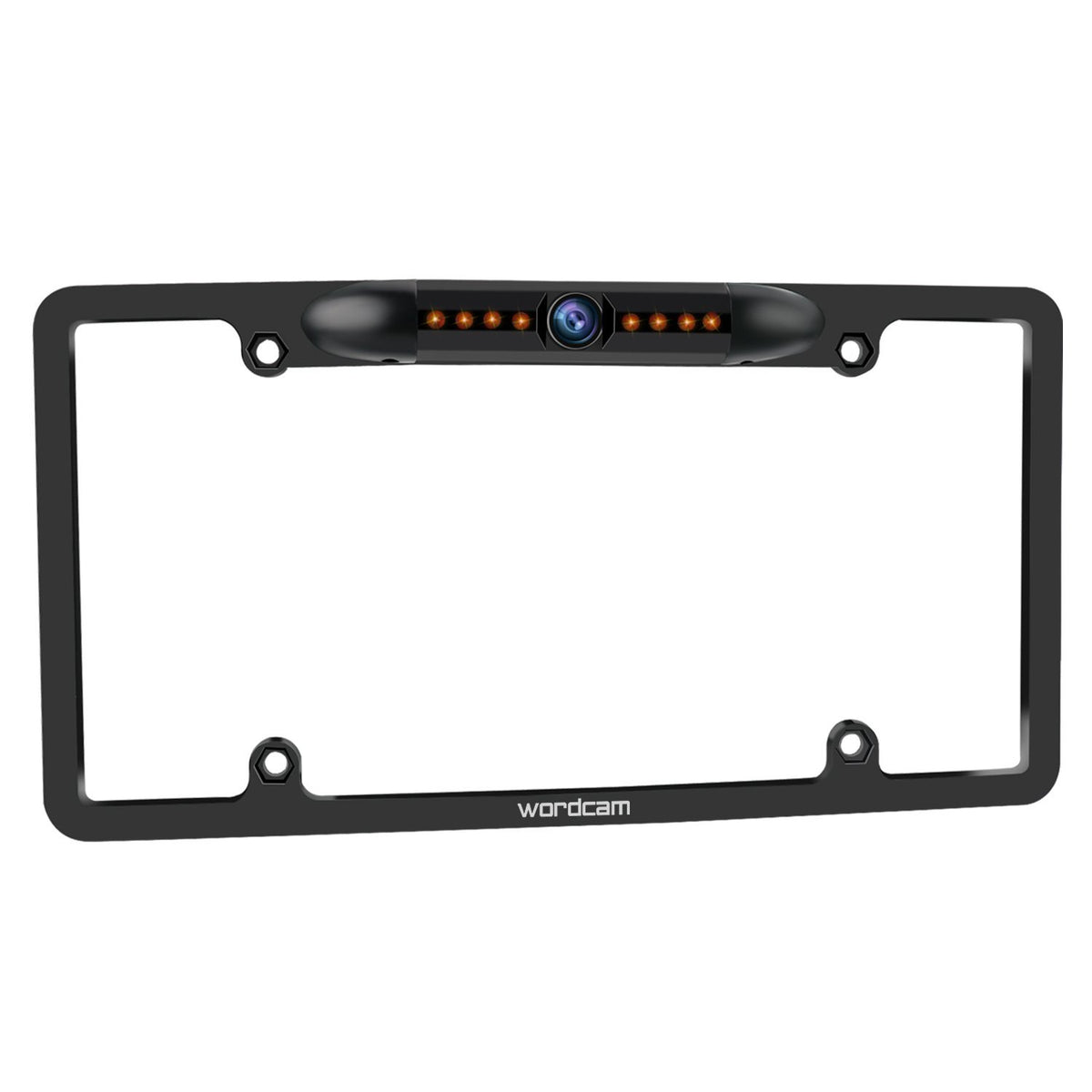 Wordcam license plate frame rear view camera with clear backup view