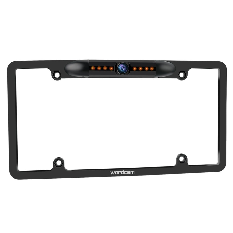 Wordcam license plate frame rear view camera with clear backup view