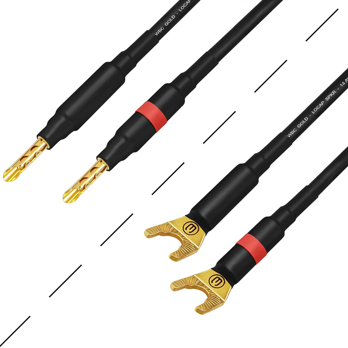 WORLDS BEST CABLES cable connected to speaker and amp, improving audio clarity