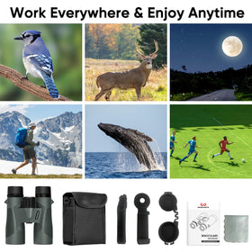 WOSPORTS compact 1.3 lb binoculars enable easy field scanning.