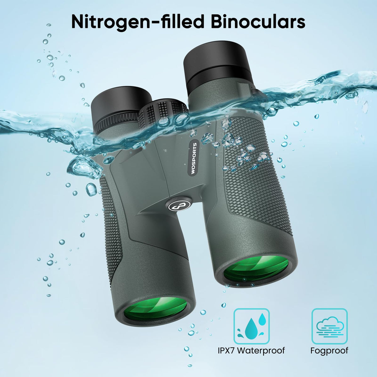 WOSPORTS nitrogen-sealed design conveys rugged outdoor reliability in any weather.