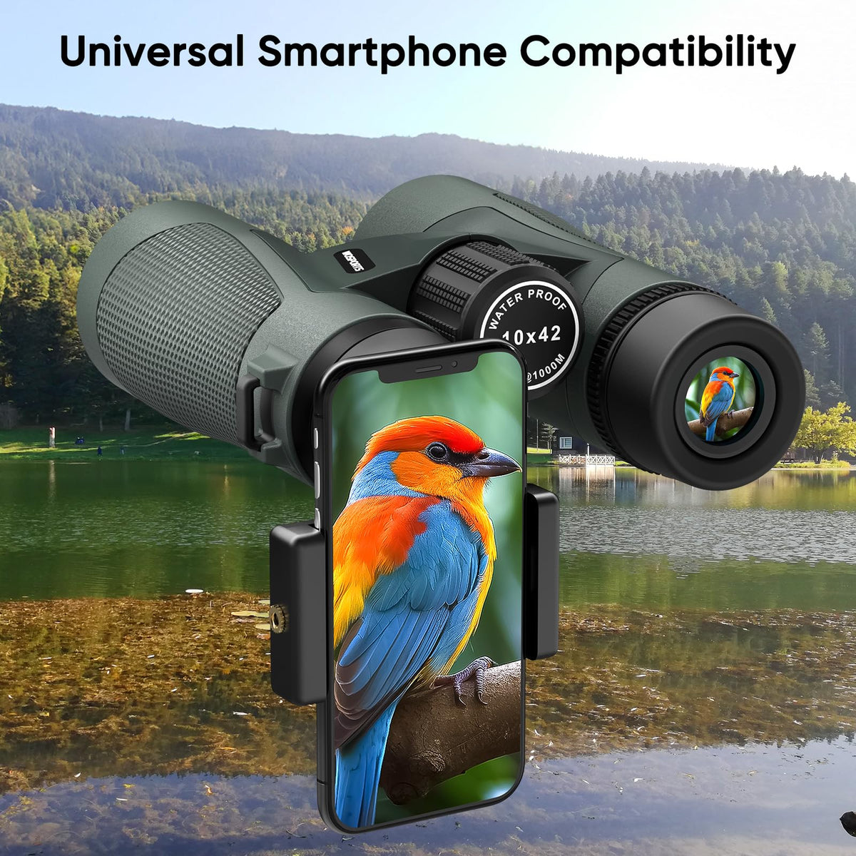 WOSPORTS phone adapter setup for quick photo sharing in the field.