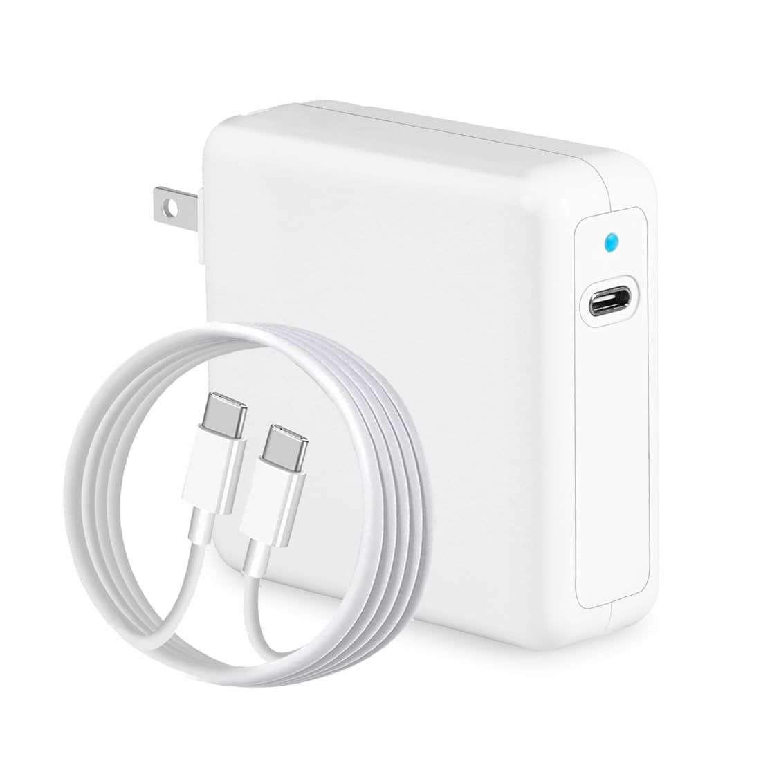 WOSUK front view adapter showing compact design and fast-charging benefit