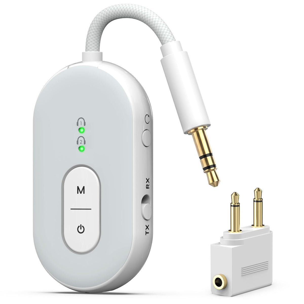 Wothfav BT53 transmitter and receiver enabling versatile wireless audio from TV to headphones.