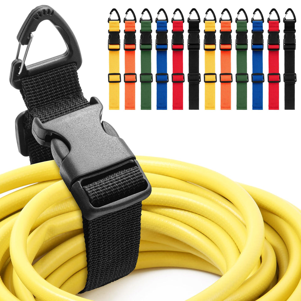 Wowangce extension cord holder 12-pack 17-inch wrap keeps cords neat.