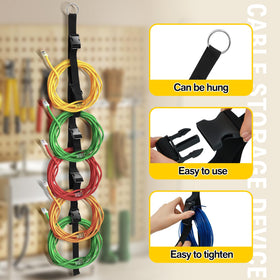 Wowangce 2-pack keeps hoses and cords neatly stored on walls or shelves.