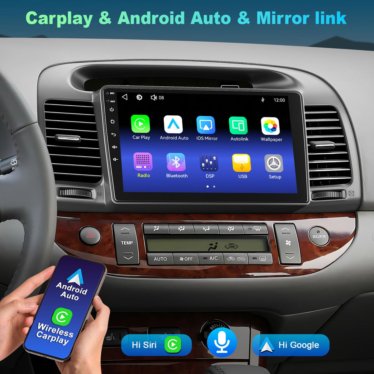 WOWiViD Camry radio GPS navigation provides precise directions with 2D and 3D views.