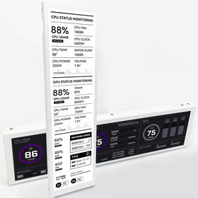 WOWNOVA 8.8-inch temp monitor front view with clear IPS display for real-time stats