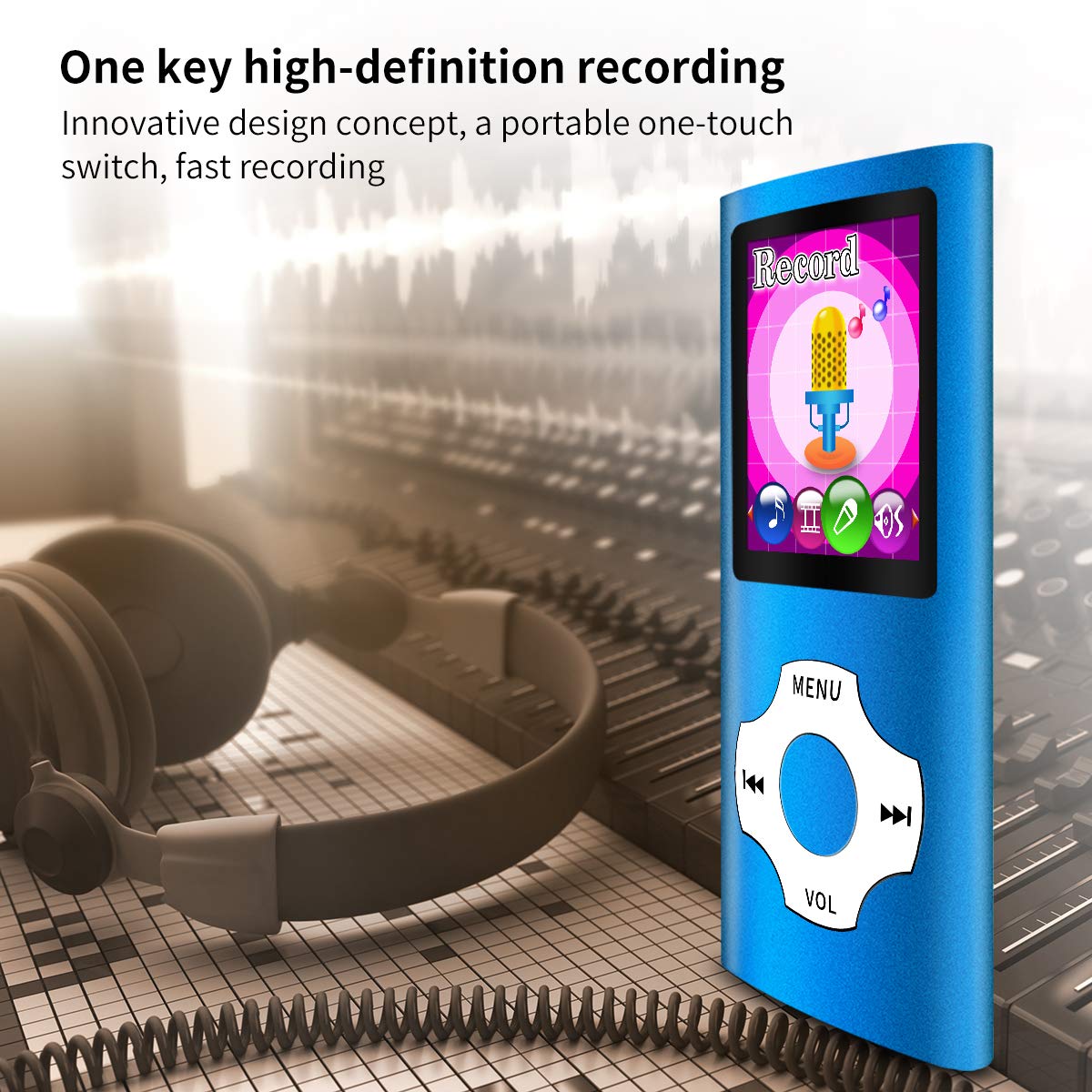 WOWSYS MP3/MP4 portable player card-slot-64gb allows larger music libraries
