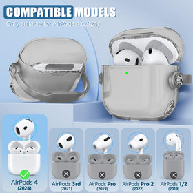 Wowwat AirPods 4 Case clear black side view highlighting slim profile.