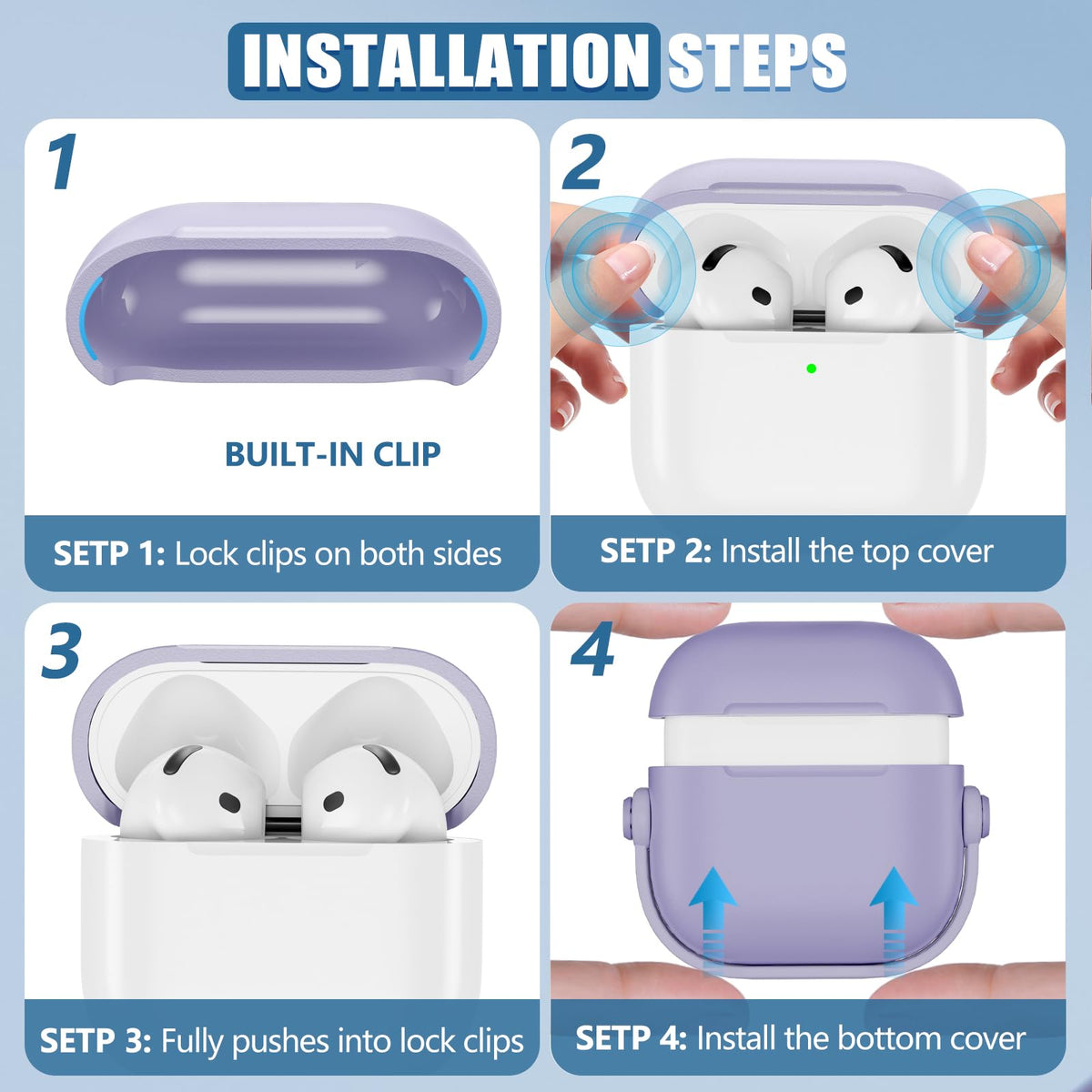 Wowwat AirPods 4 case with keychain attachment for easy carrying