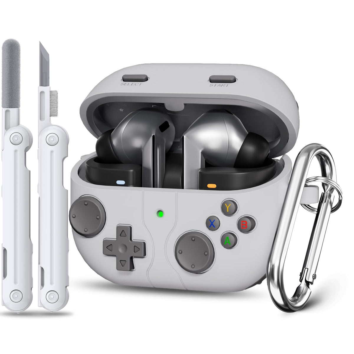 Wowwat Galaxy Buds 3 FE case front view showing snug fit and protective silicone
