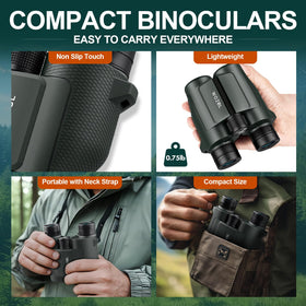 WOZEL 15x32 compact binoculars BAK4 prisms and coated optics