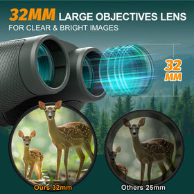 WOZEL binoculars with BAK4 prisms for bright, sharp viewing