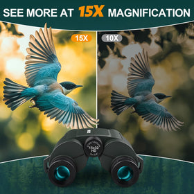 WOZEL 15x32 compact binoculars 18mm eyepiece for wide viewing
