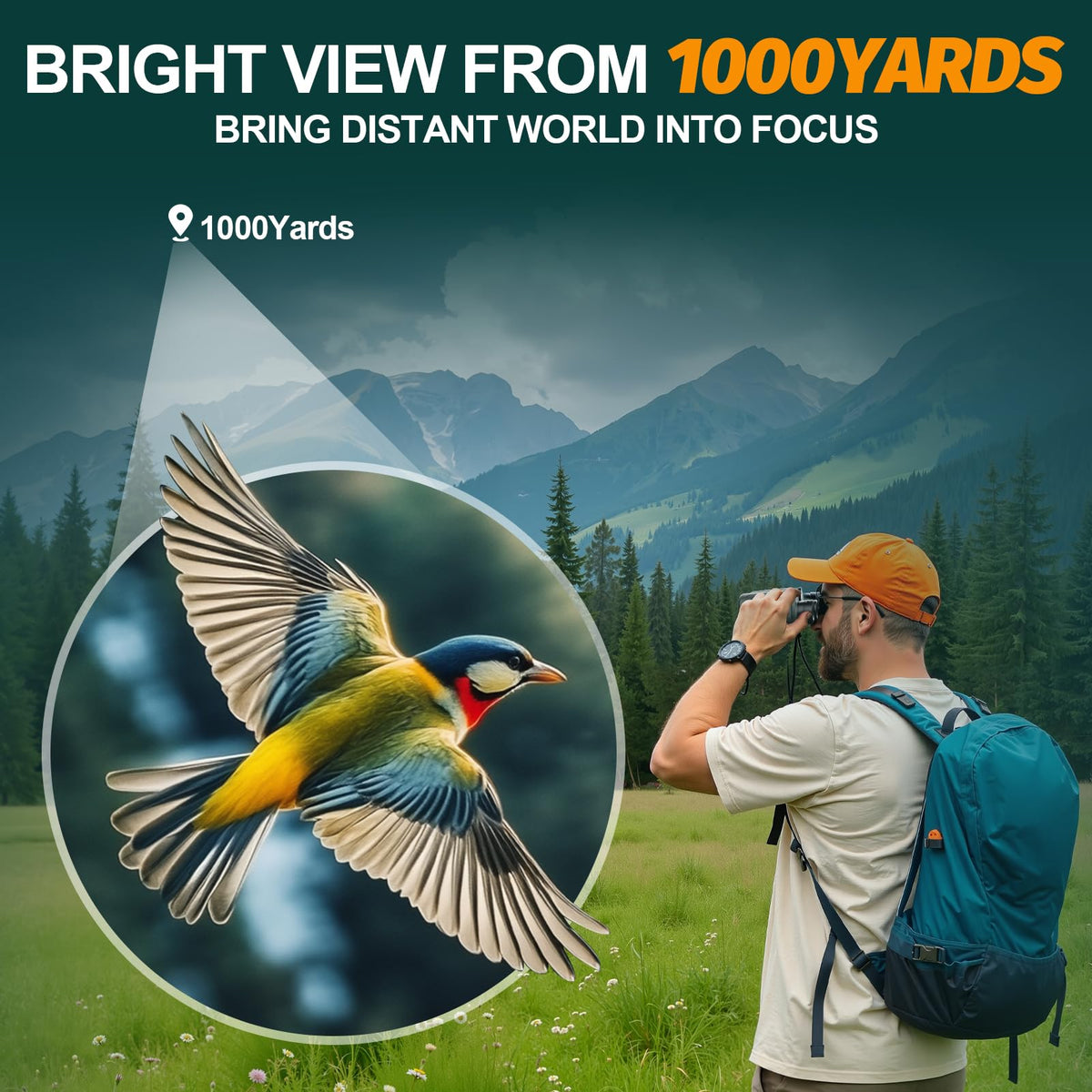 WOZEL 15x32 compact binoculars non-slip grip for secure handling