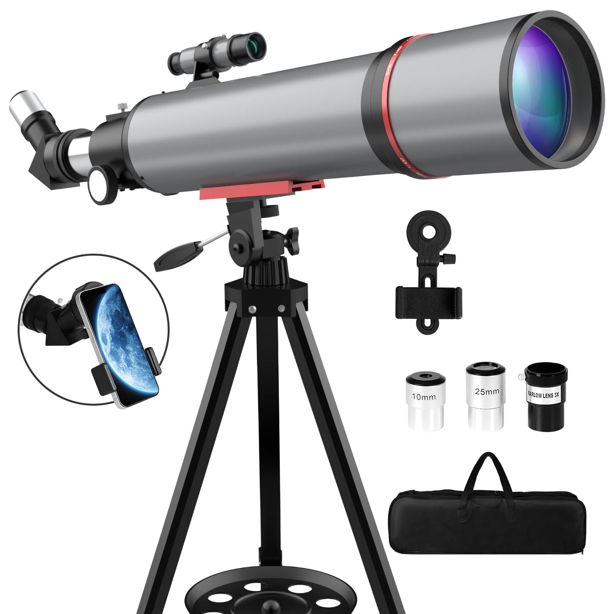 WOZEL telescope setup with tool-free assembly for quick backyard stargazing.