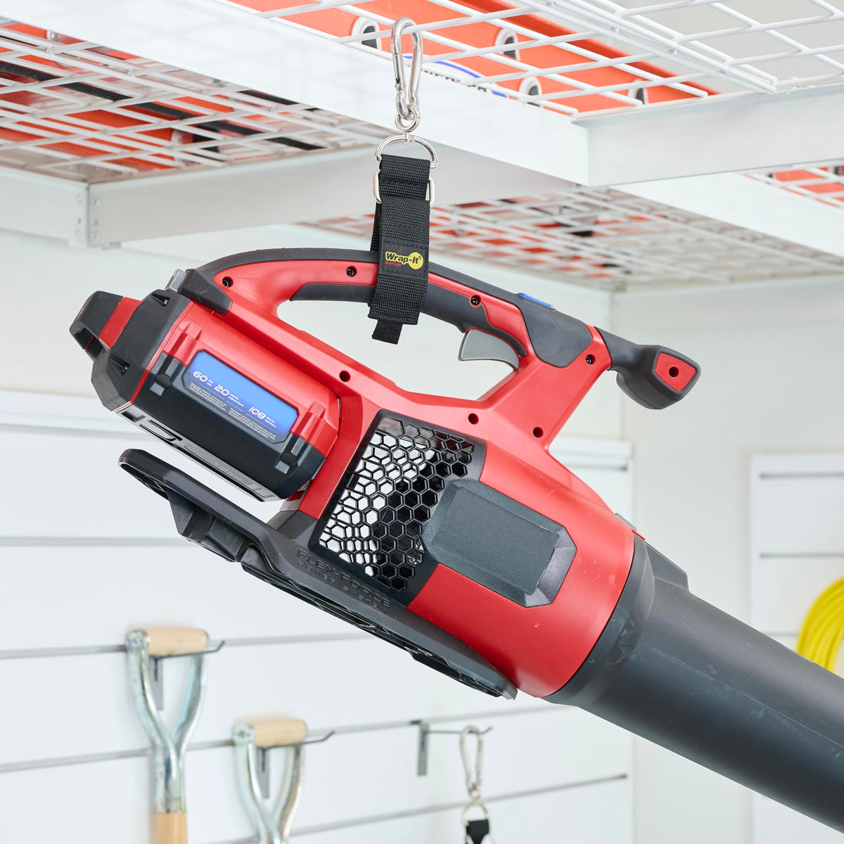 Wrap-It 12-inch strap in use securing extension cord neatly