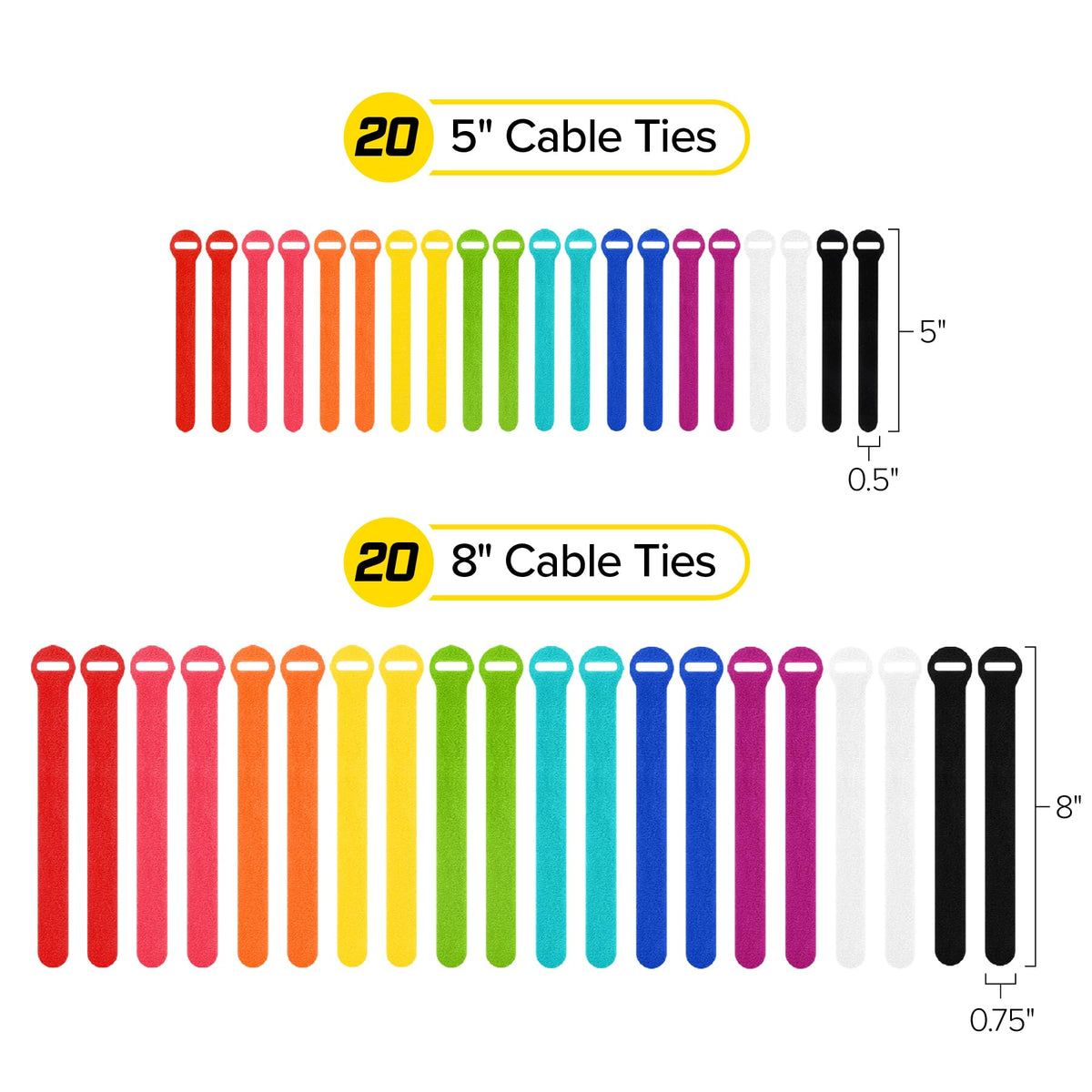 Wrap-It durable nylon design for indoor and outdoor use and reusable cable solutions