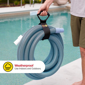 Wrap-It Storage Easy-Carry Strap keeps hoses neat and portable in the garden.