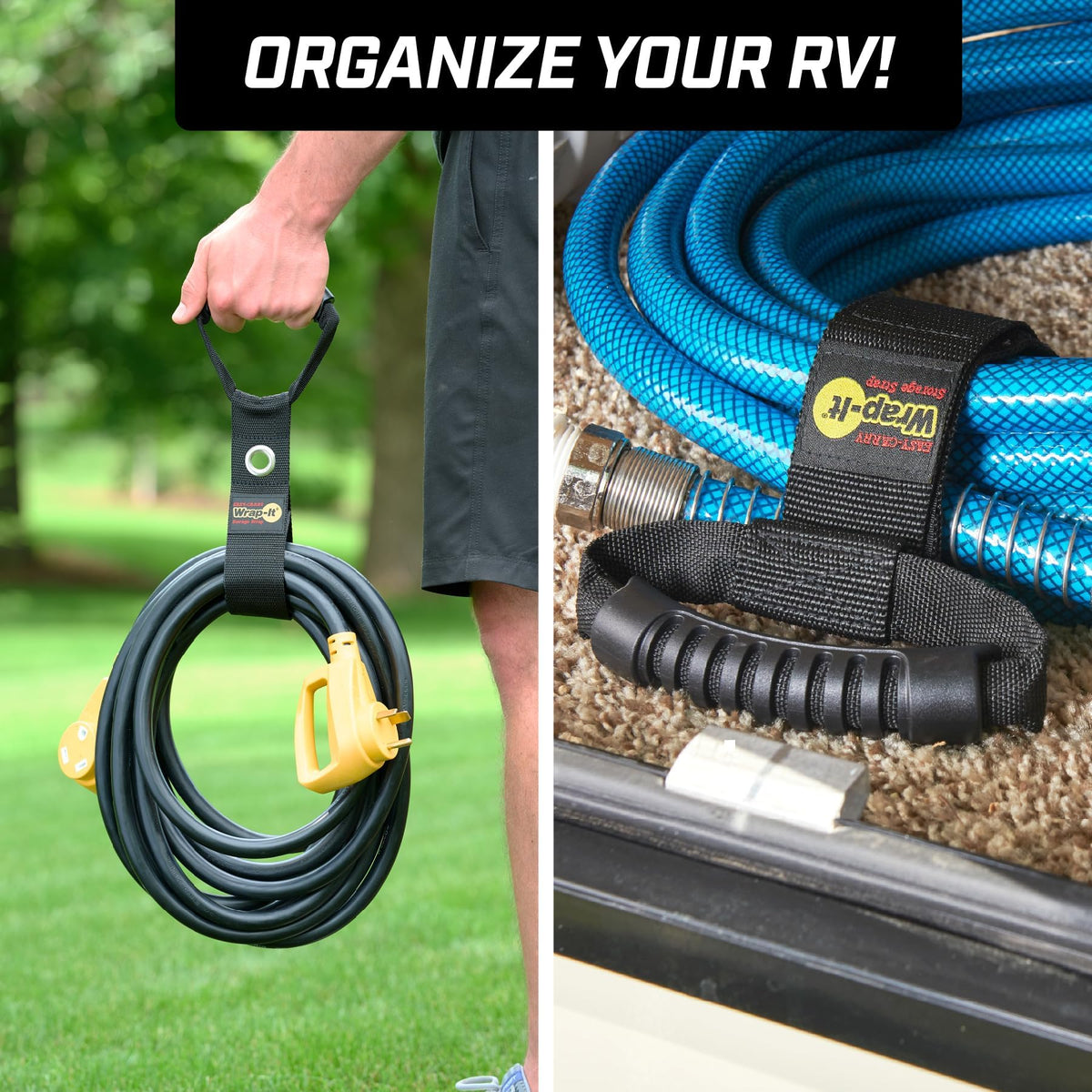 Two-pack Wrap-It strap for versatile storage at home, boat, or garage