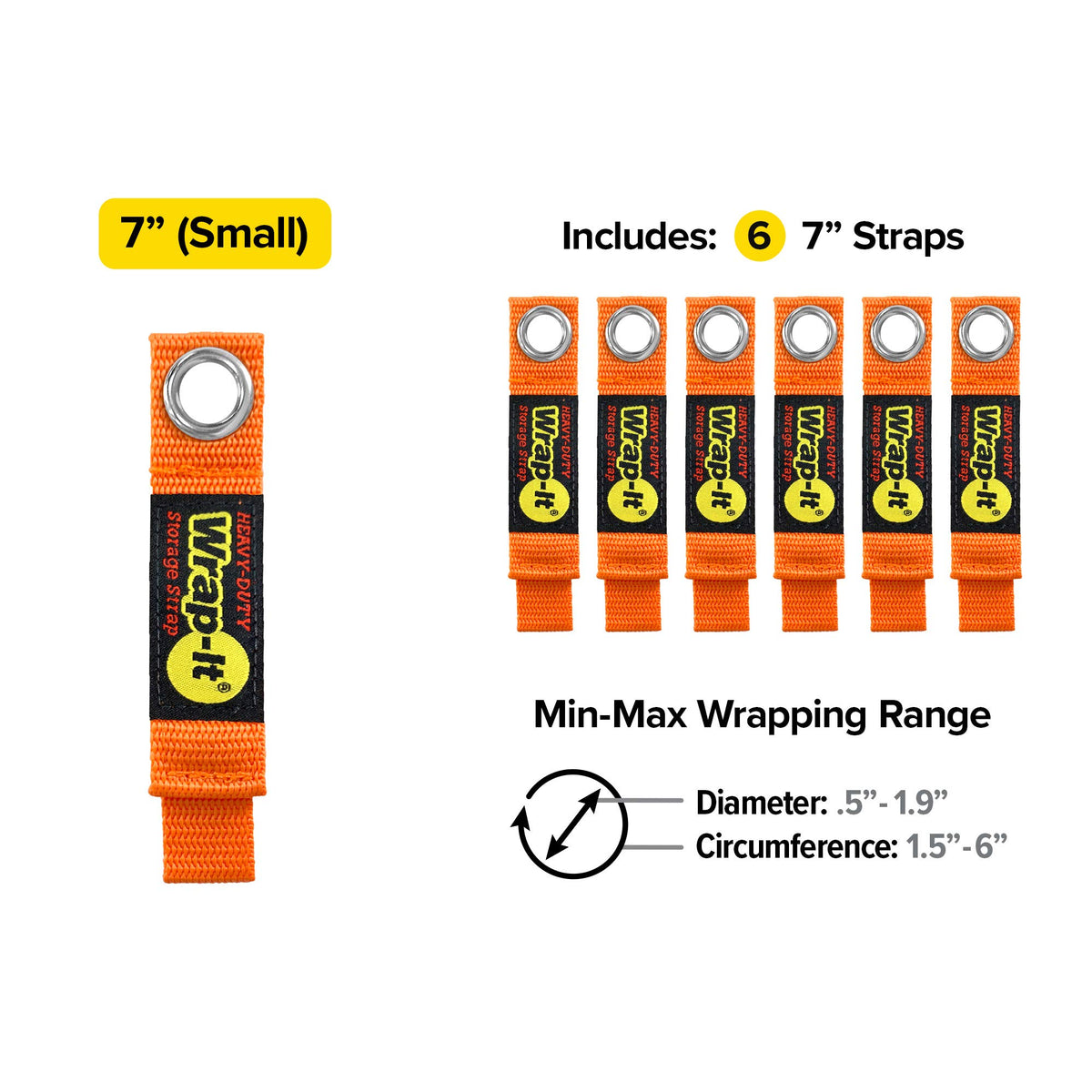 Wrap-It Heavy-Duty 7-inch strap used for hose storage, preventing tangles.