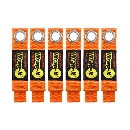Wrap-It Heavy-Duty 7-inch strap on wall mount for organized cords and quick access.