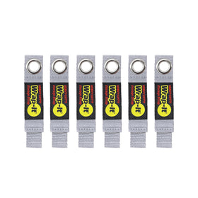 Wrap-It heavy-duty strap 7-inch silver, six-pack ready for organized storage.