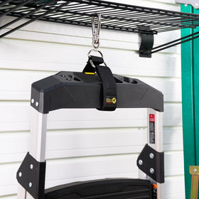 Box packaging of Hook 'n Hang straps for storage.