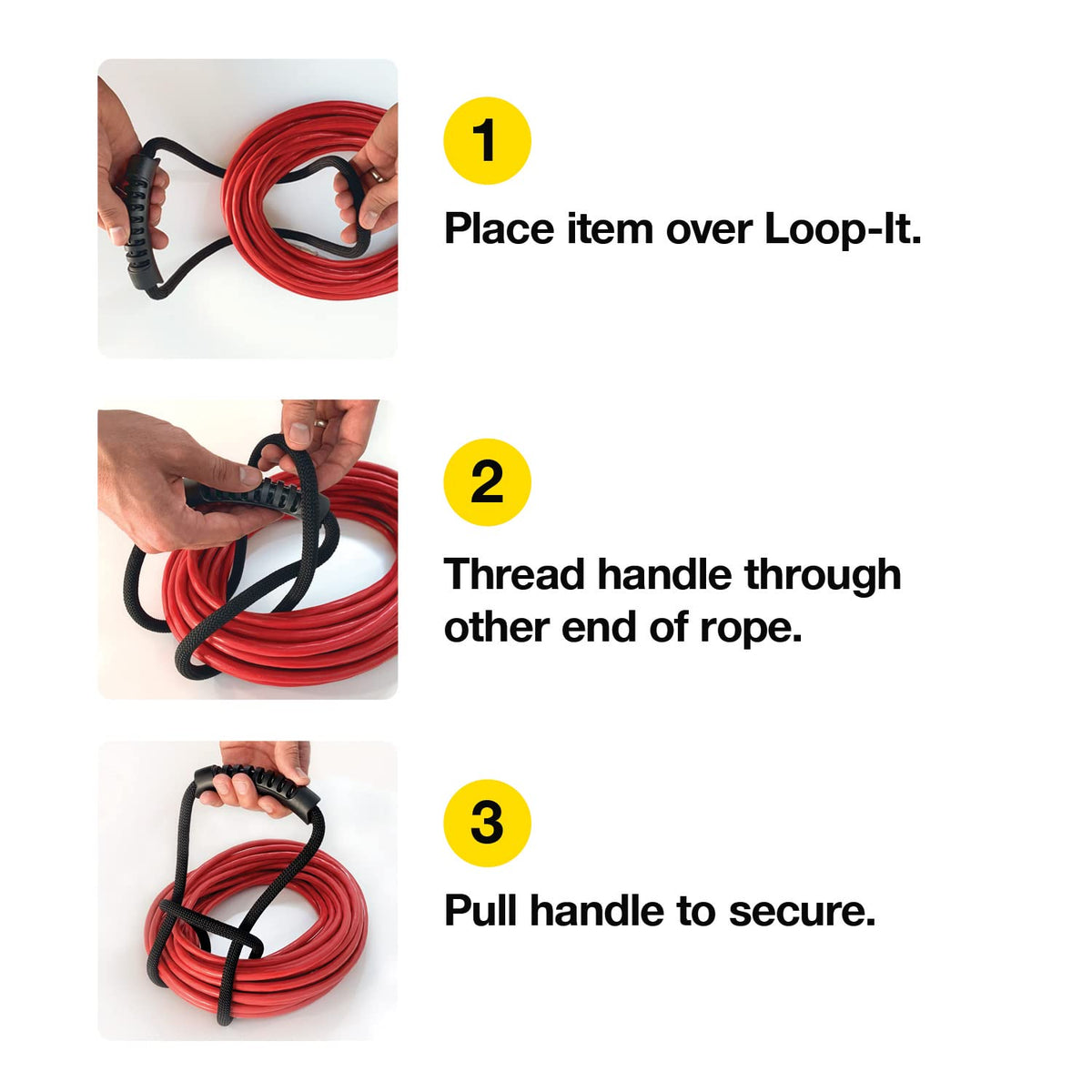 Loop-It cord hanger keeps RV cords neatly stored during trips