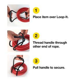 Loop-It cord hanger keeps RV cords neatly stored during trips