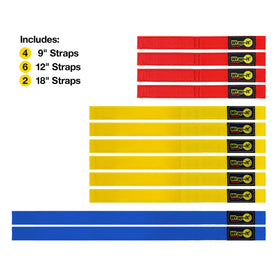 Wrap-It Quick-Straps 12-inch multicolor closeup for durable hose management.