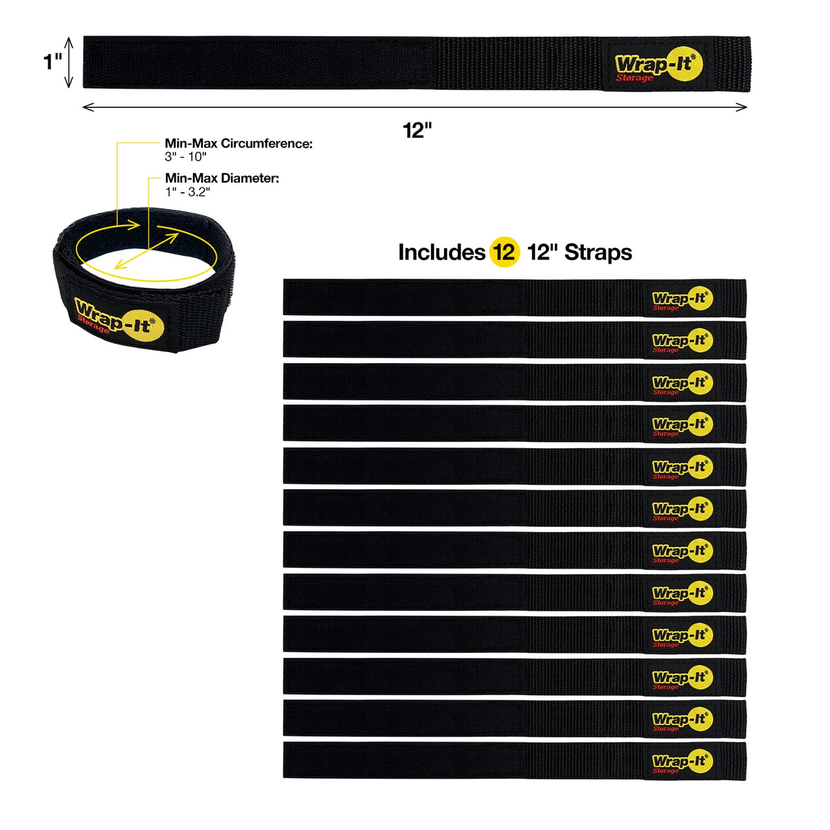 Wrapped cords with Wrap-It Quick-Straps illustrating compact storage.
