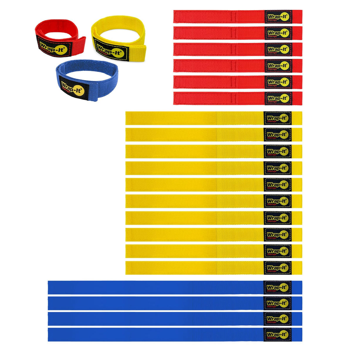 Wrap-It Quick-Straps 20-pack multicolor for tidy cords and hoses