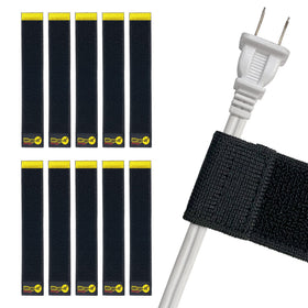 Wrap-It Selfie Straps 9-inch pack cord-keeper shows tidy cables in use