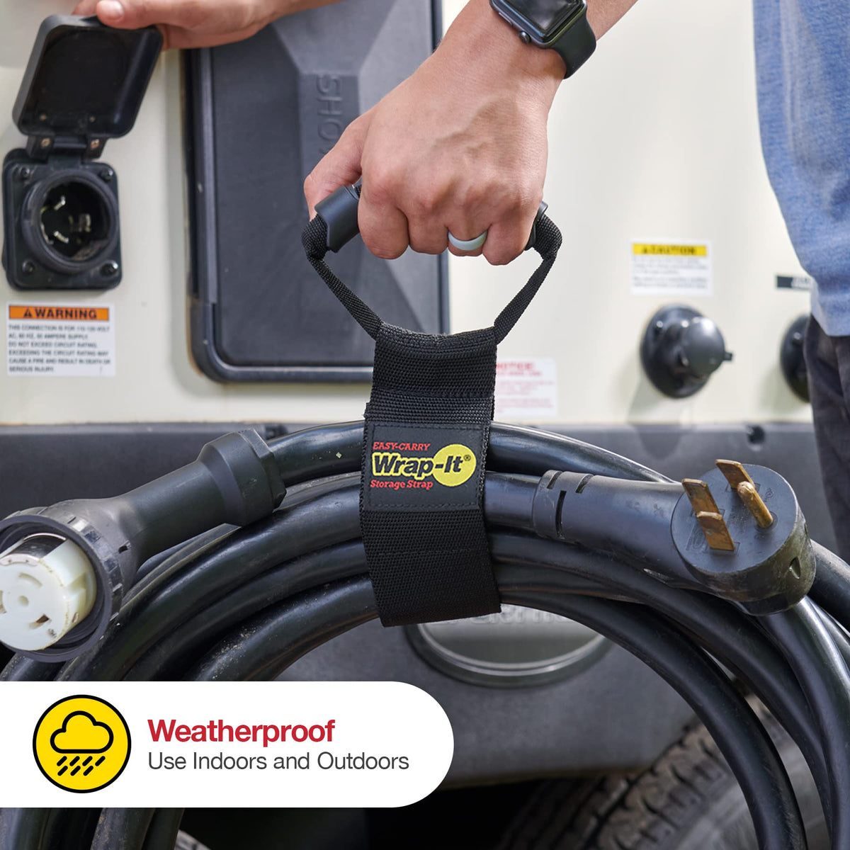 Wrap-It Storage 22-inch strap with handle enables portable tool organization.