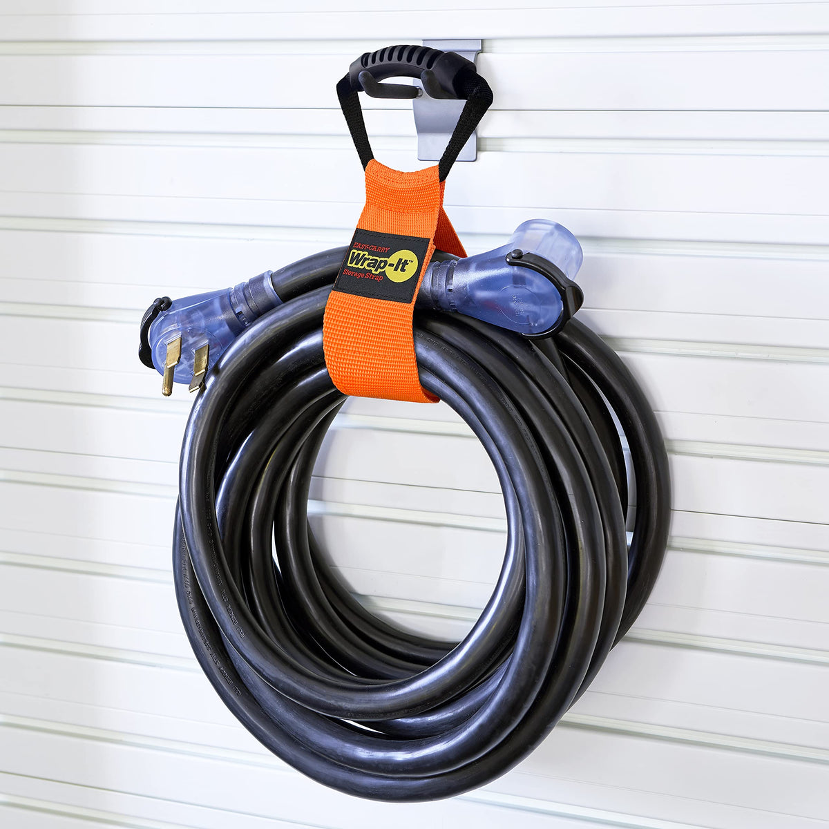 Wrap-It Storage blaze-orange color improves visibility in busy spaces.