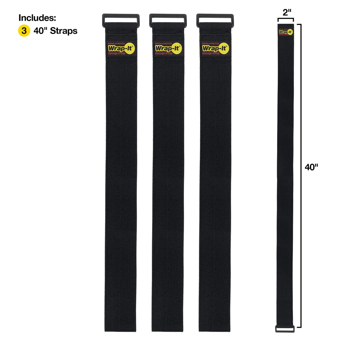Wrap-It Storage elastic cinch strap 40in securing hoses for tidy garage