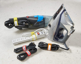 Wrap-It Storage Cinch-Straps 12in with label securing power cords