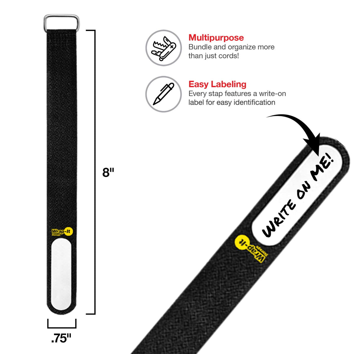 Wrap-It Storage cinch straps neatly manage home cables and gadgets.